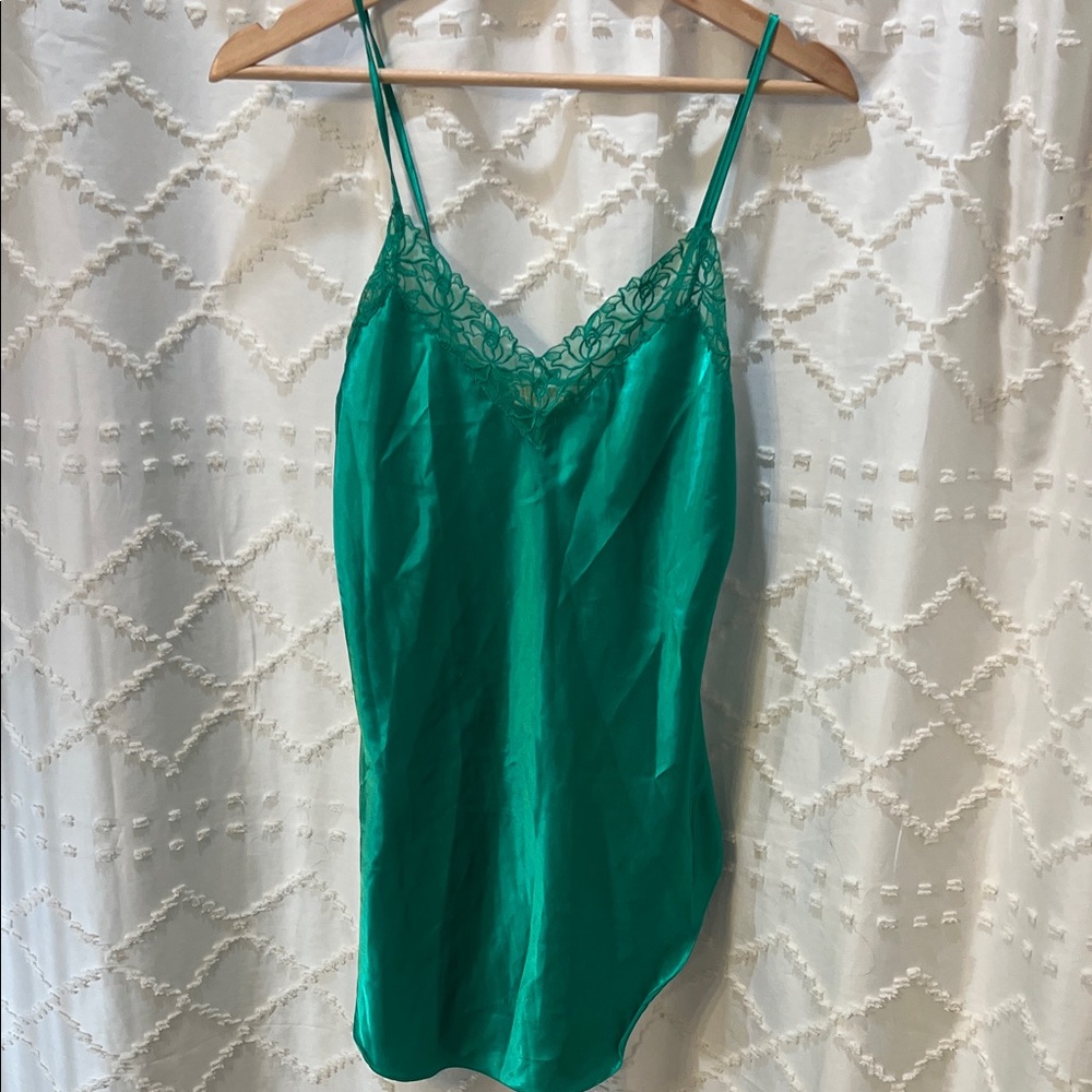 Gold Label Victoria's Secret Teal Satin Slip